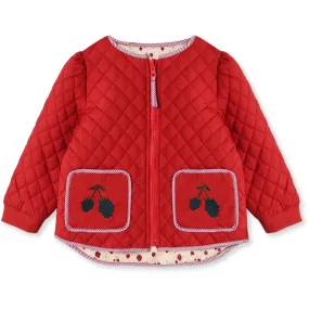 Fliink Pompeian Red Aop Kota Berry Jacket Discount Trendy Protection