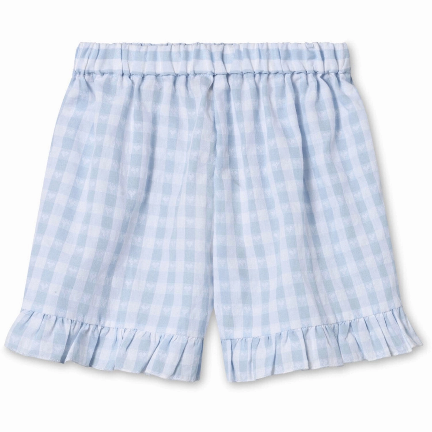 Slip Resistant Inner Lining skateboarding gear Fliink Dream Blue Check Pari Ruffle Shorts