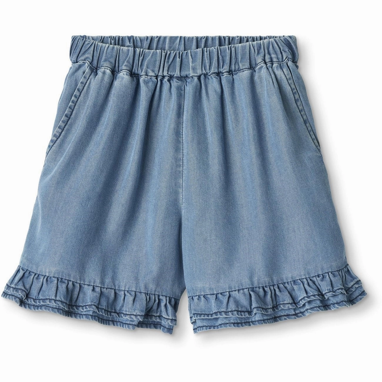 yoga clothing Biodegradable Material Option Fliink Light Denim Blue Hi Shorts