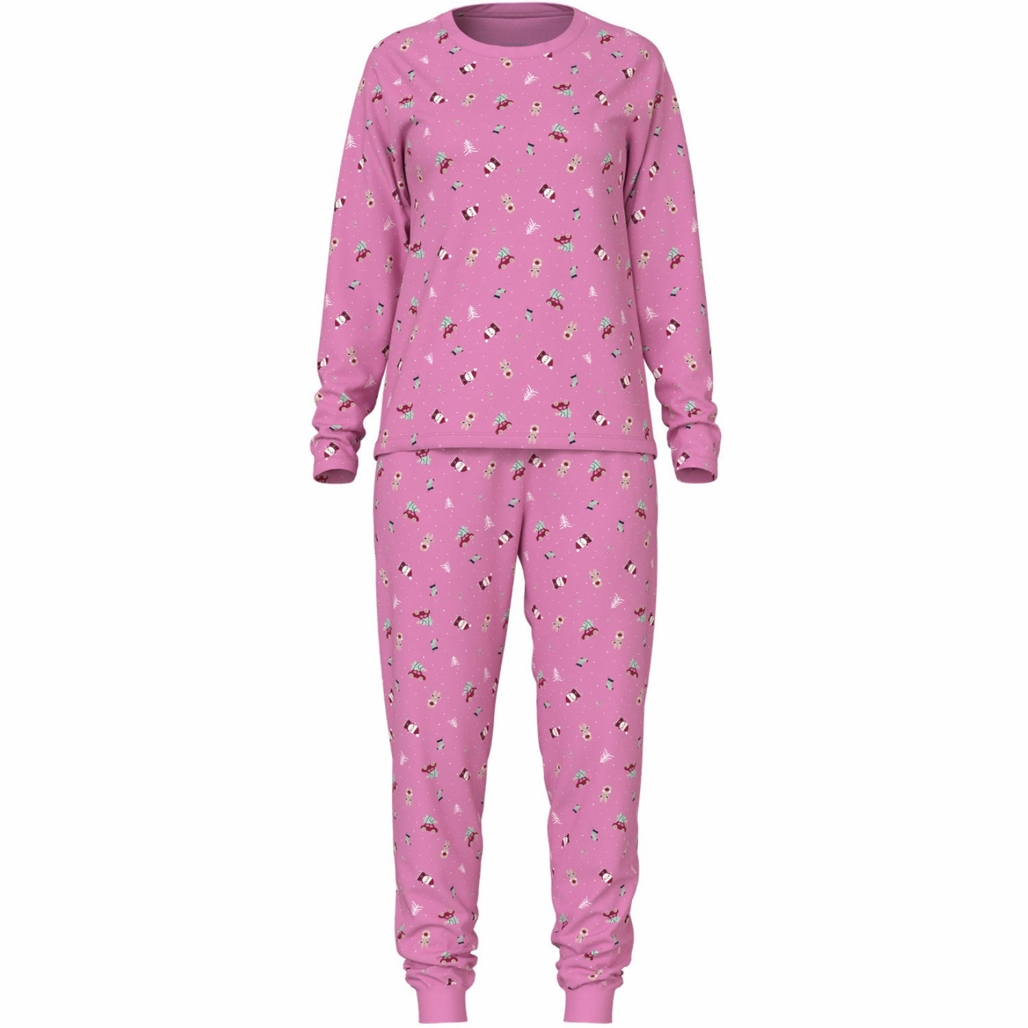 Name It Fuchsia Pink Christmas Elements Nanvismas Nightset Adult Multi Directional Stretch