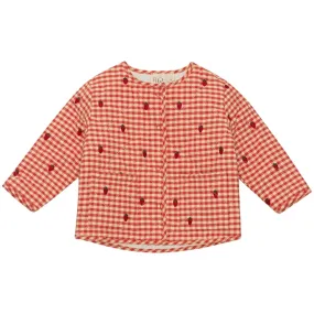 Fl?ss Molly Jacket Berry Gingham Stylish Shield Ergonomic Tailoring