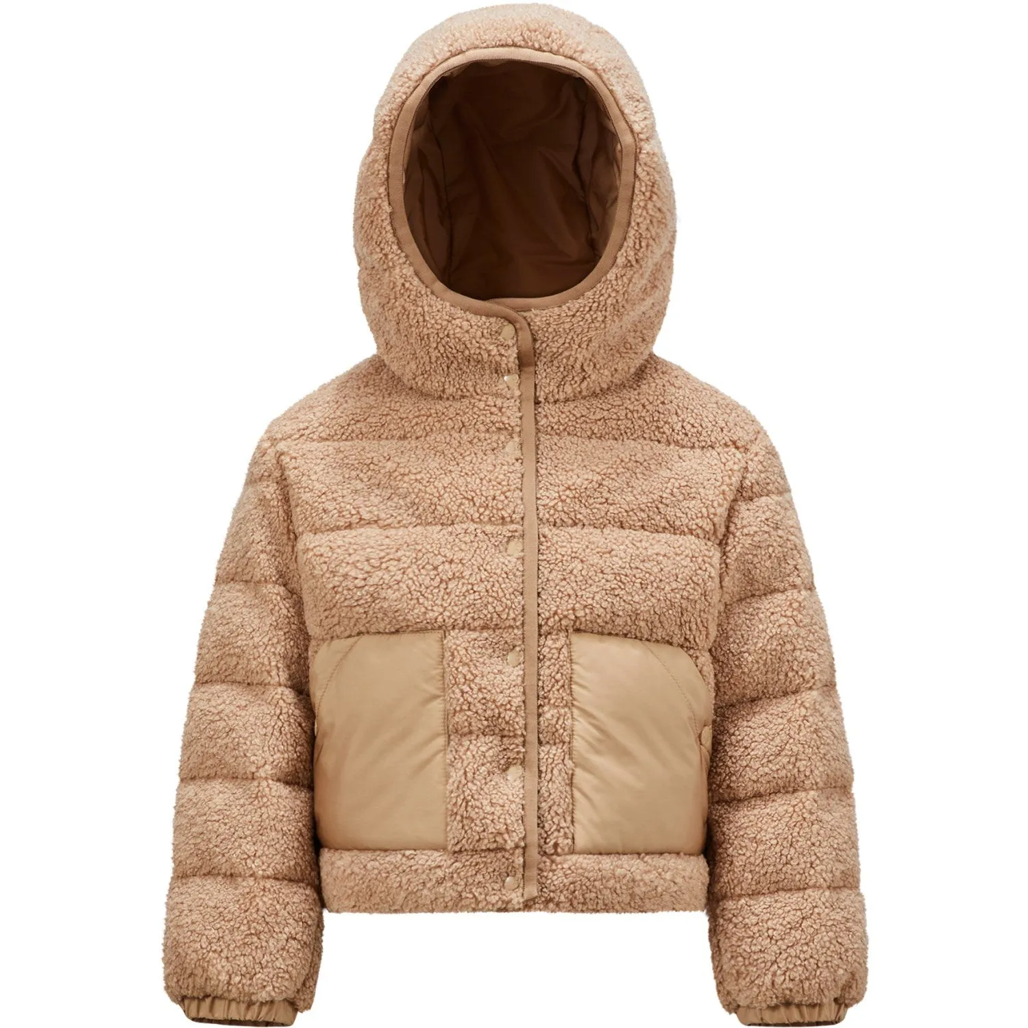 short sleeved color - coordinating Moncler Beige Audrieu Jacket