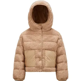 short sleeved color - coordinating Moncler Beige Audrieu Jacket