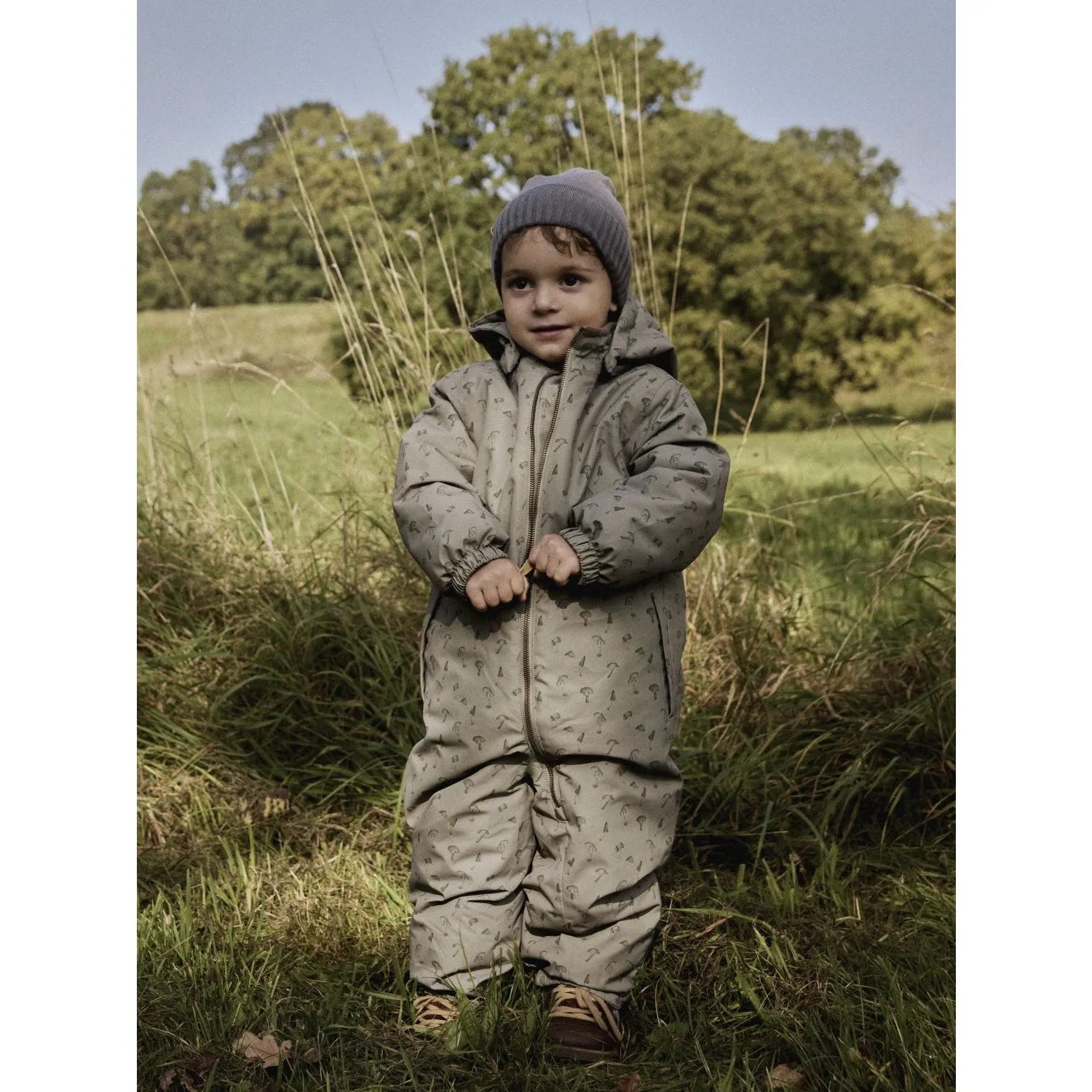 Lil'Atelier Overland Trek Mushroom Nmmlasnow10 Snowsuit Aop Fo Lil Buckle-Detail