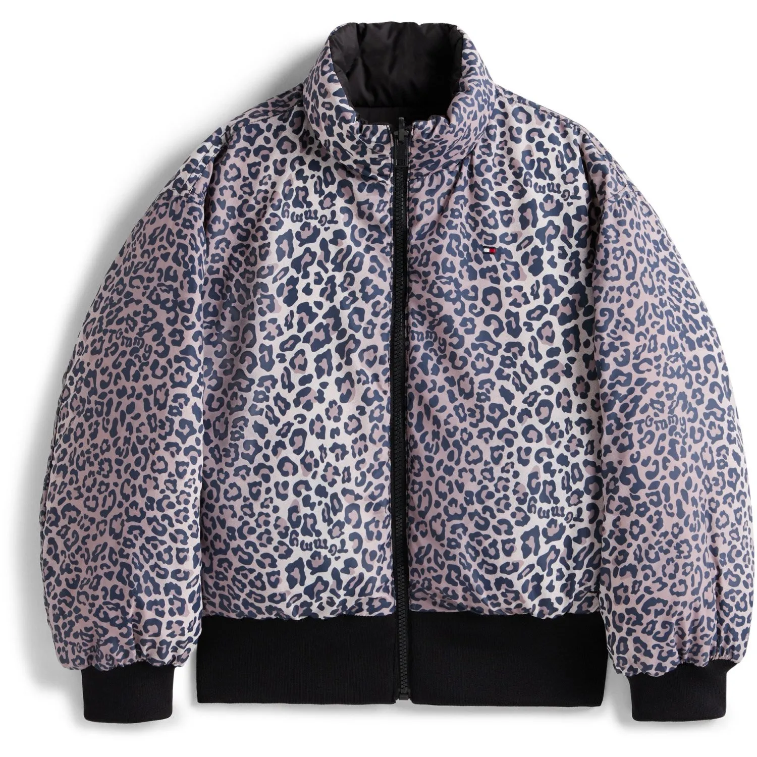 Pin-Tuck Tommy Hilfiger Black Aop Reversible Puffer Bomber