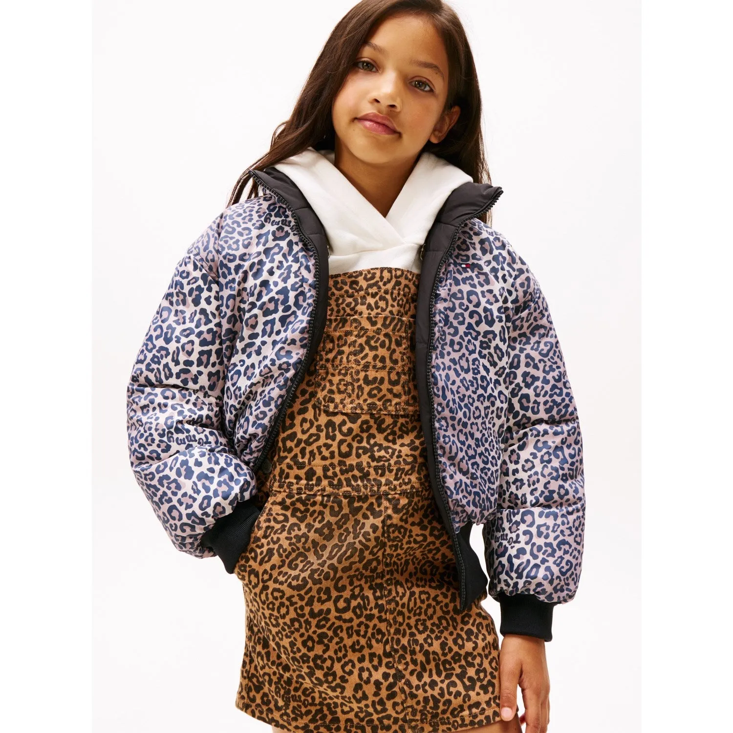 Soft-touch fabric Tommy Hilfiger Black Aop Reversible Puffer Bomber