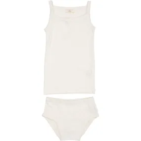 Traditional COPENHAGEN COLORS Cream Pointelle Heart Underwear Set