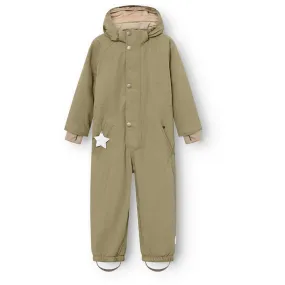 Shirred-Detail Mini A ture Aloe Green Matwanni Fleece Lined Snowsuit. GRS