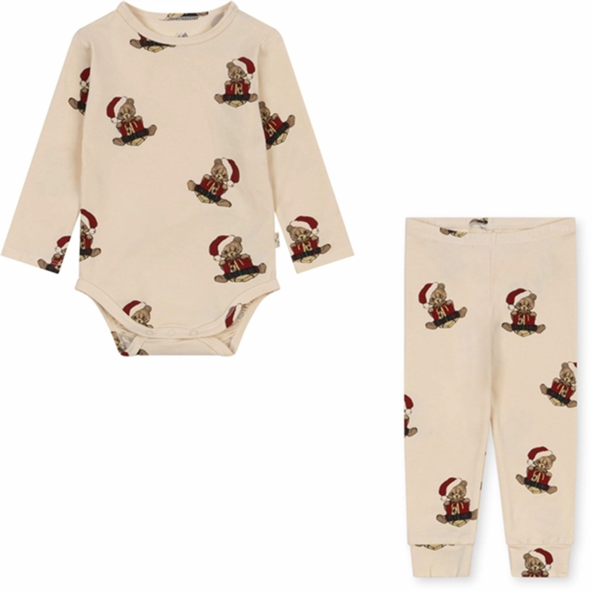 Konges Sl?jd Christmas Teddy Basic Body/Pants Set LightweightConstruction SmoothCoverage