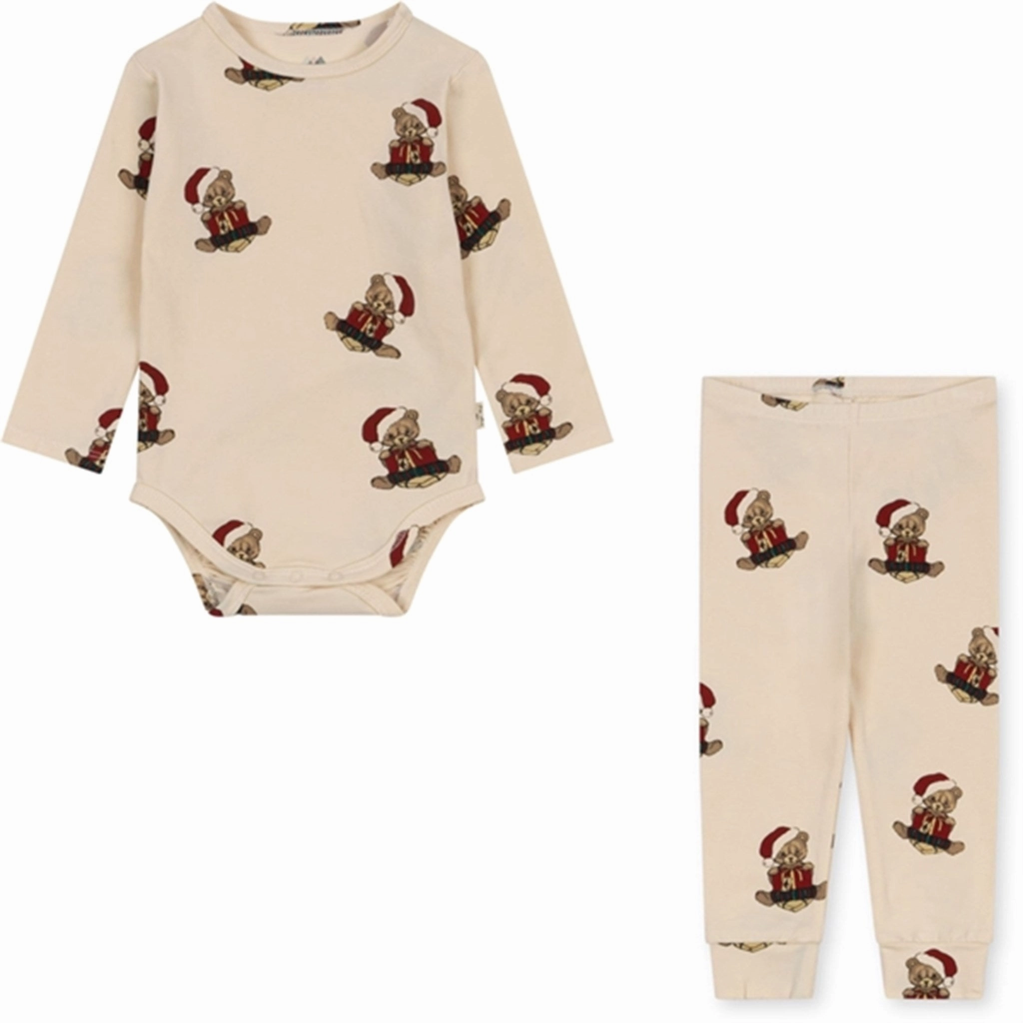 Antimicrobial LintResistant Surface Konges Sl?jd Christmas Teddy Basic Body/Pants Set