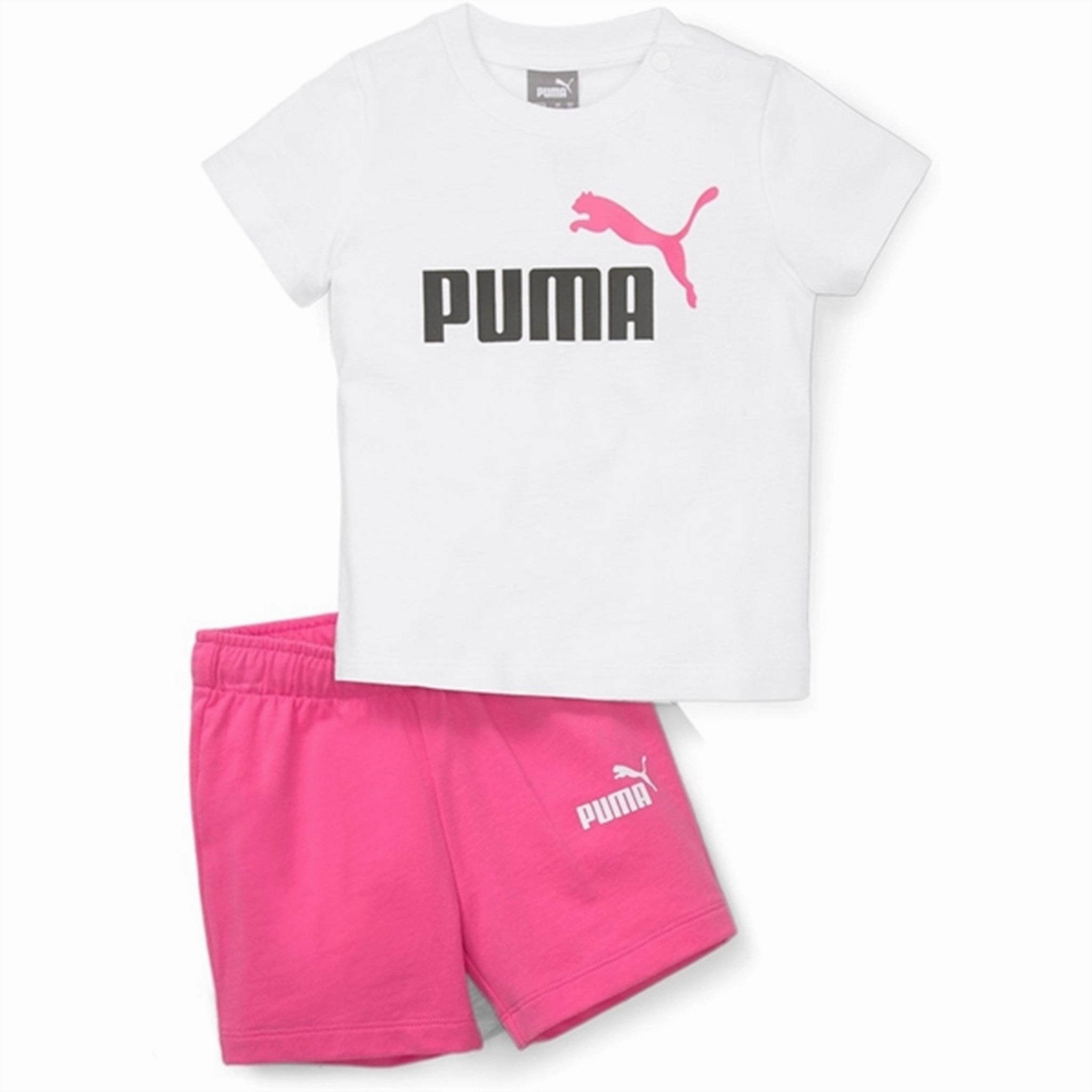 Impact Absorbing Padding Double Layered Knees Puma Minicats T-shirt & Shorts Set White-Pearl Pink