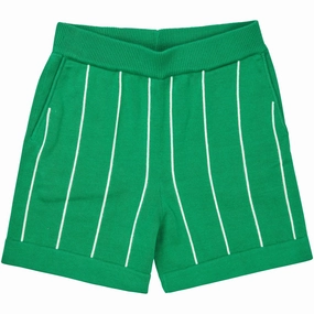 Mesh Fabric plus-size choice FUB basil/ecru Striped Shorts
