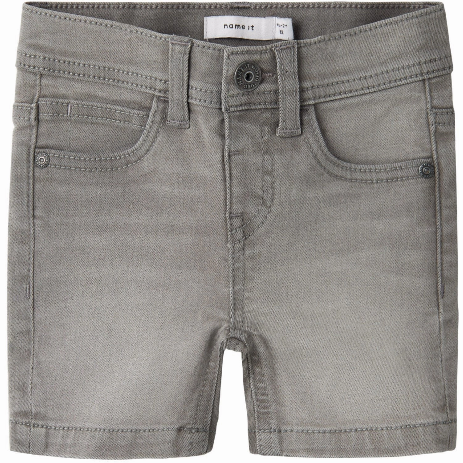 Name It Light Grey Denim Nmmsilas Slim L Dnm Shorts 3339-Is Tb Easy Adjust Drawcord