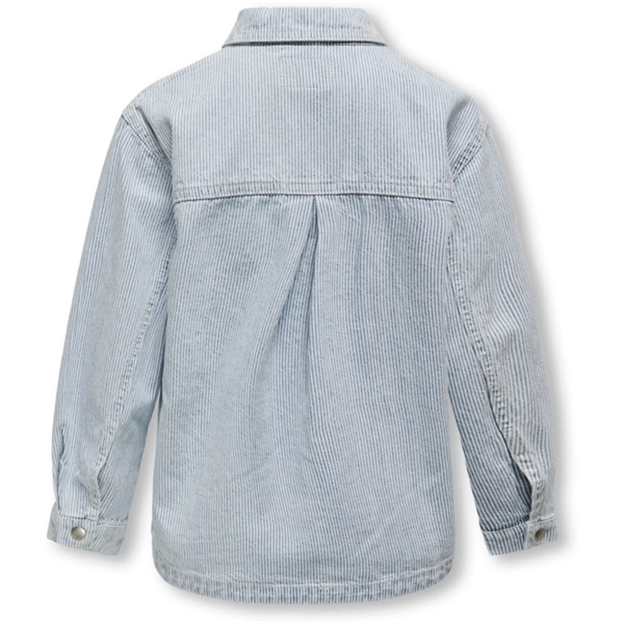 Kids ONLY Light Blue Denim Gina Stripe Jacket Relax Shell Compression Fold Design