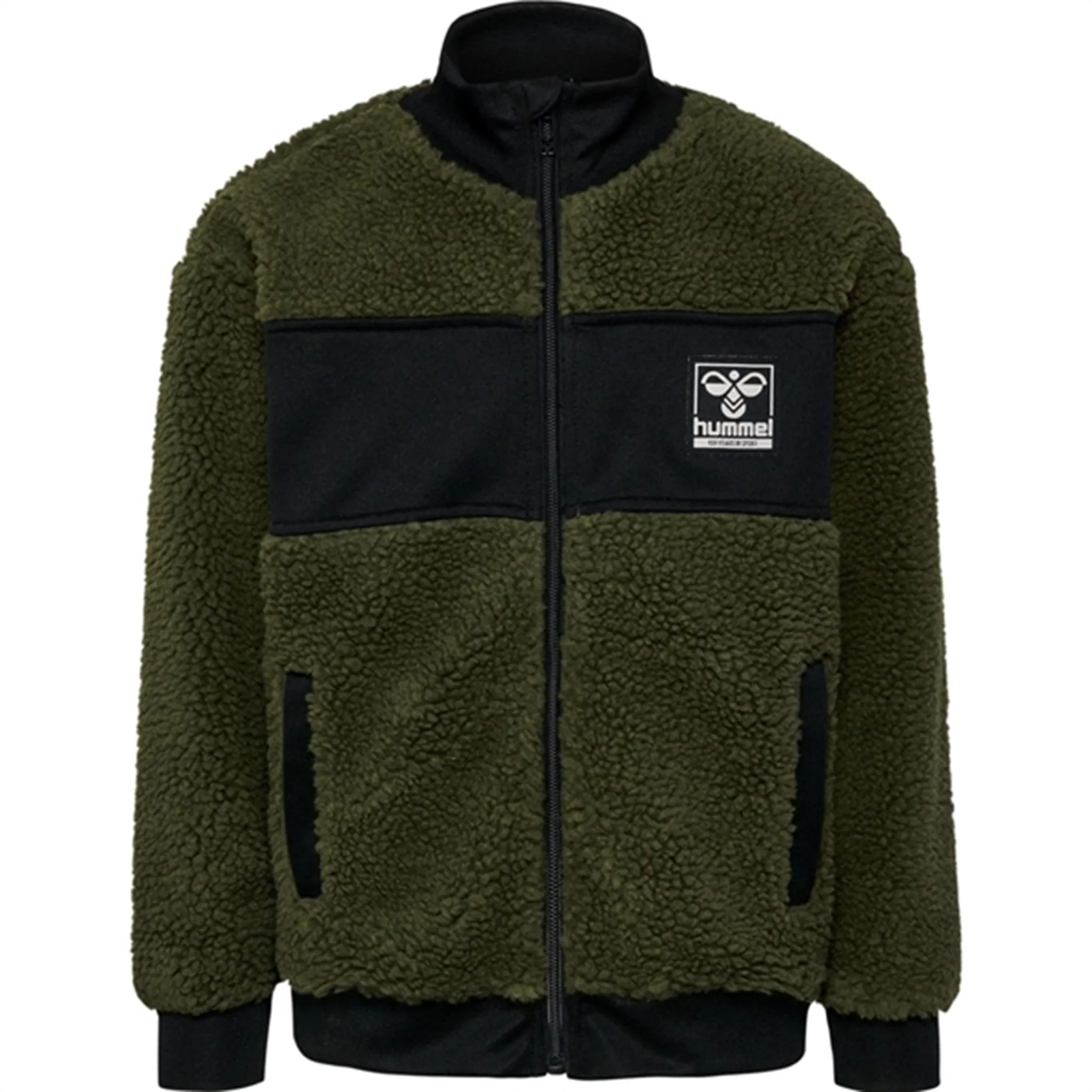 Sporty Shield Hummel Olive Night Evan Zip Jacket