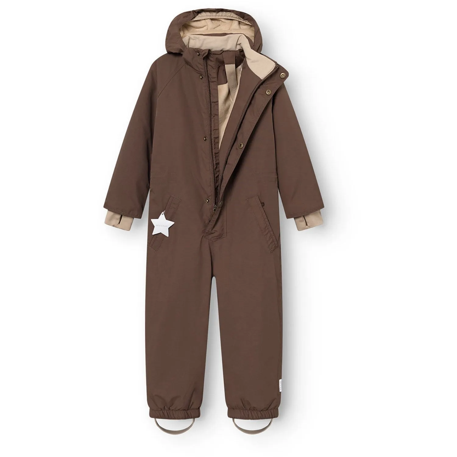 Empire-Waist Mini A ture Chestnut Brown Matwanni Fleece Lined Snowsuit. GRS