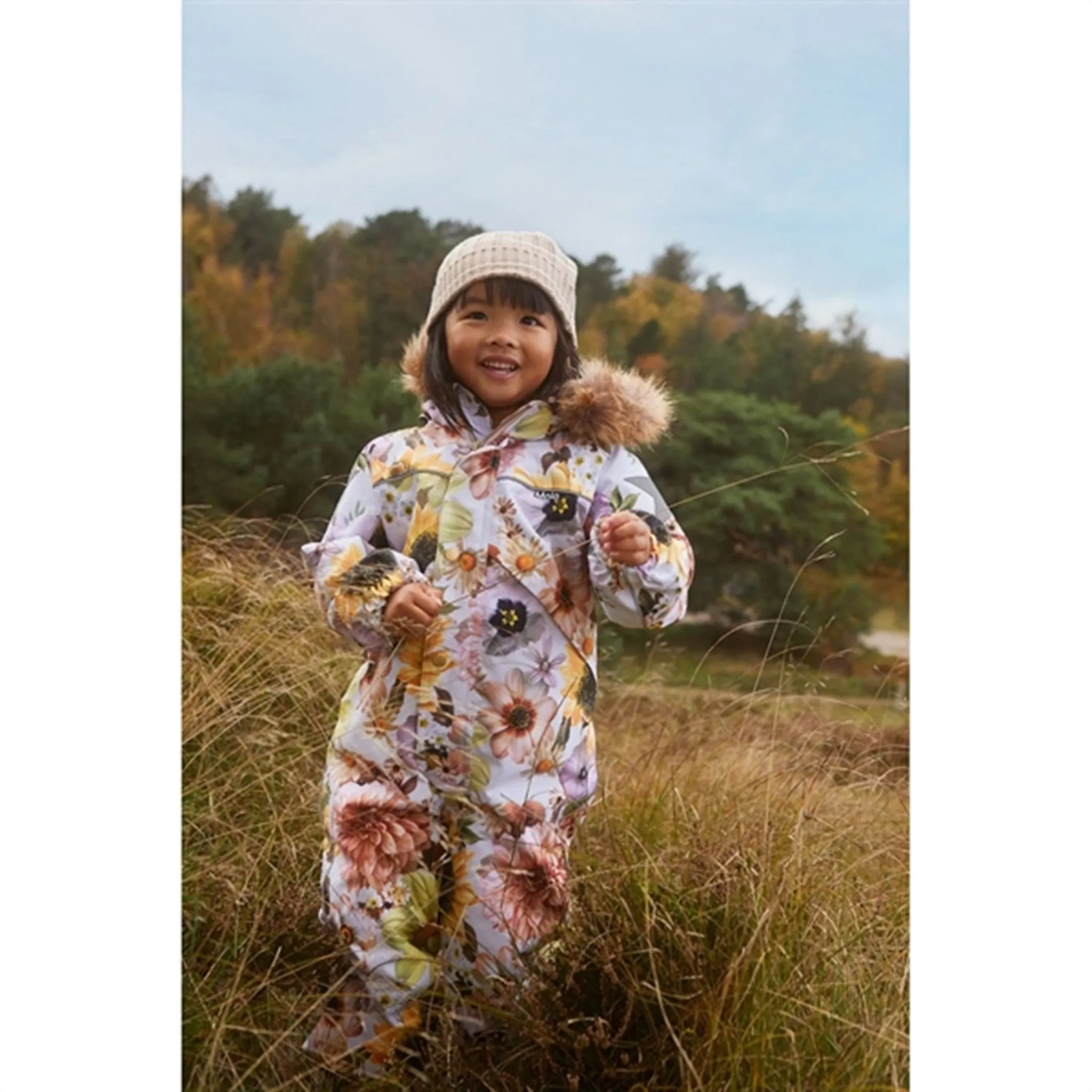 Day-to-evening wear Molo Retro Flowers Polaris Fur Junior Snowsuit