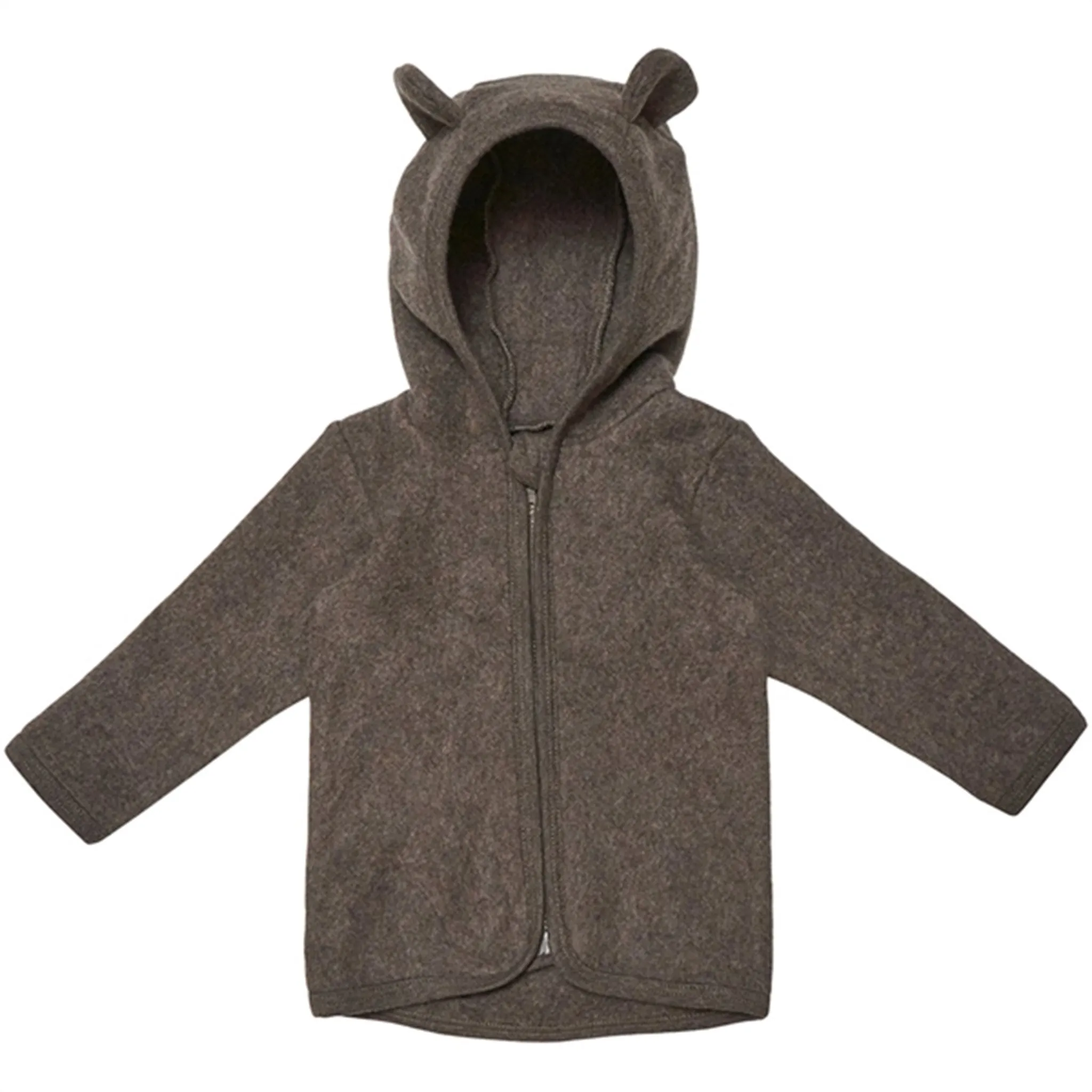 Huttelihut Jacket Ears Cotton Fleece Fluffy Brown Urban Style Sporty Touch