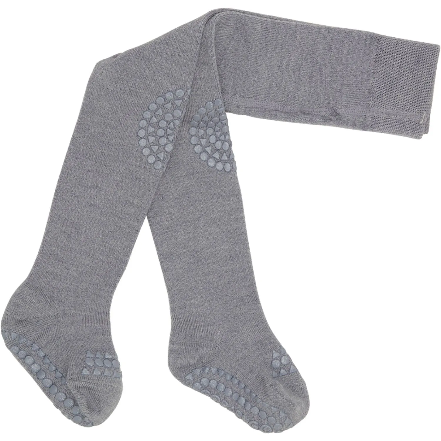 Gobabygo Grey Melange Crawling Tights Merino Wool Indoor-apparel-attribute-feature Ankle-length-cut-feature