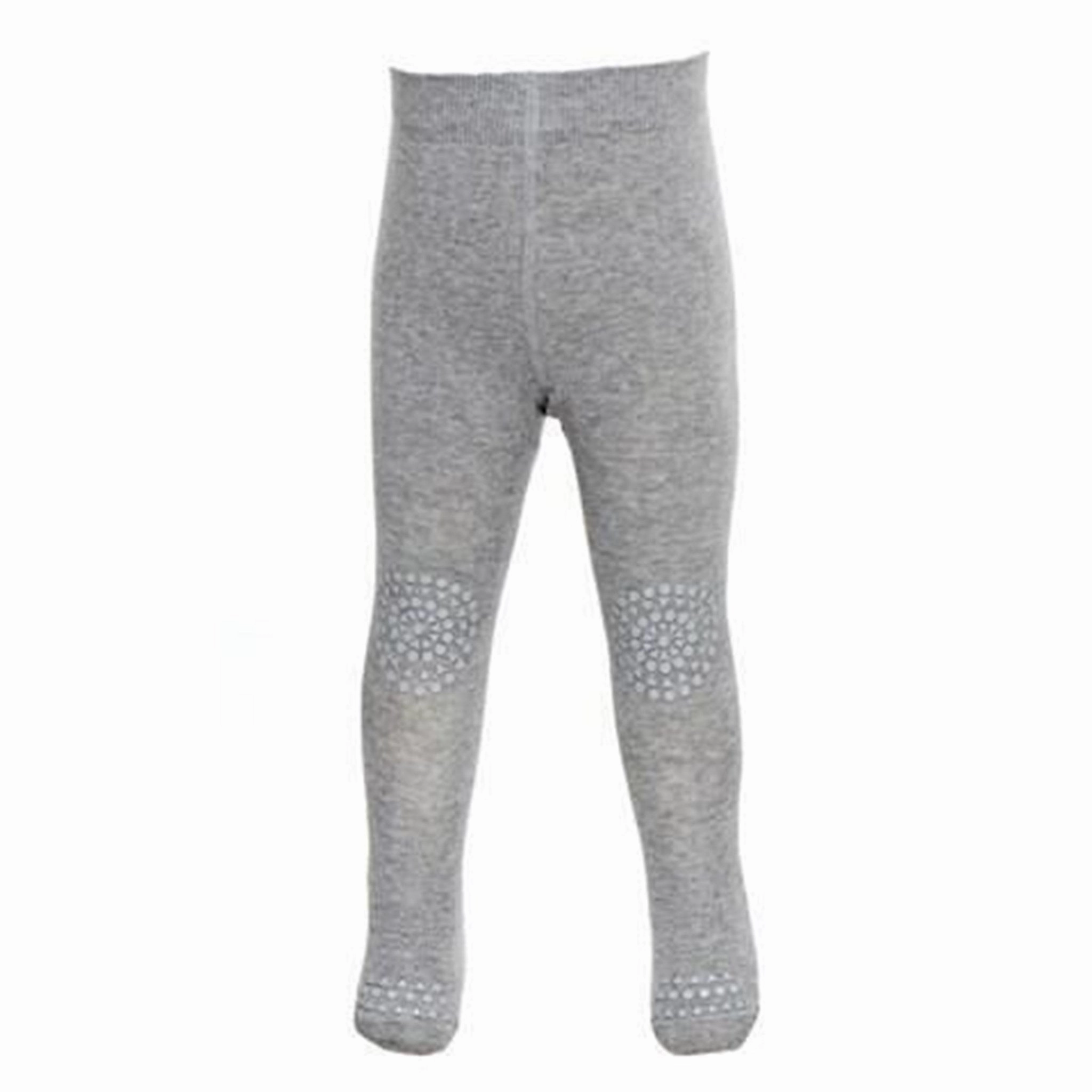 GObabyGO Crawling Tights (grey melange) Breathable-fabric-quality-characteristic Sculpted Waist