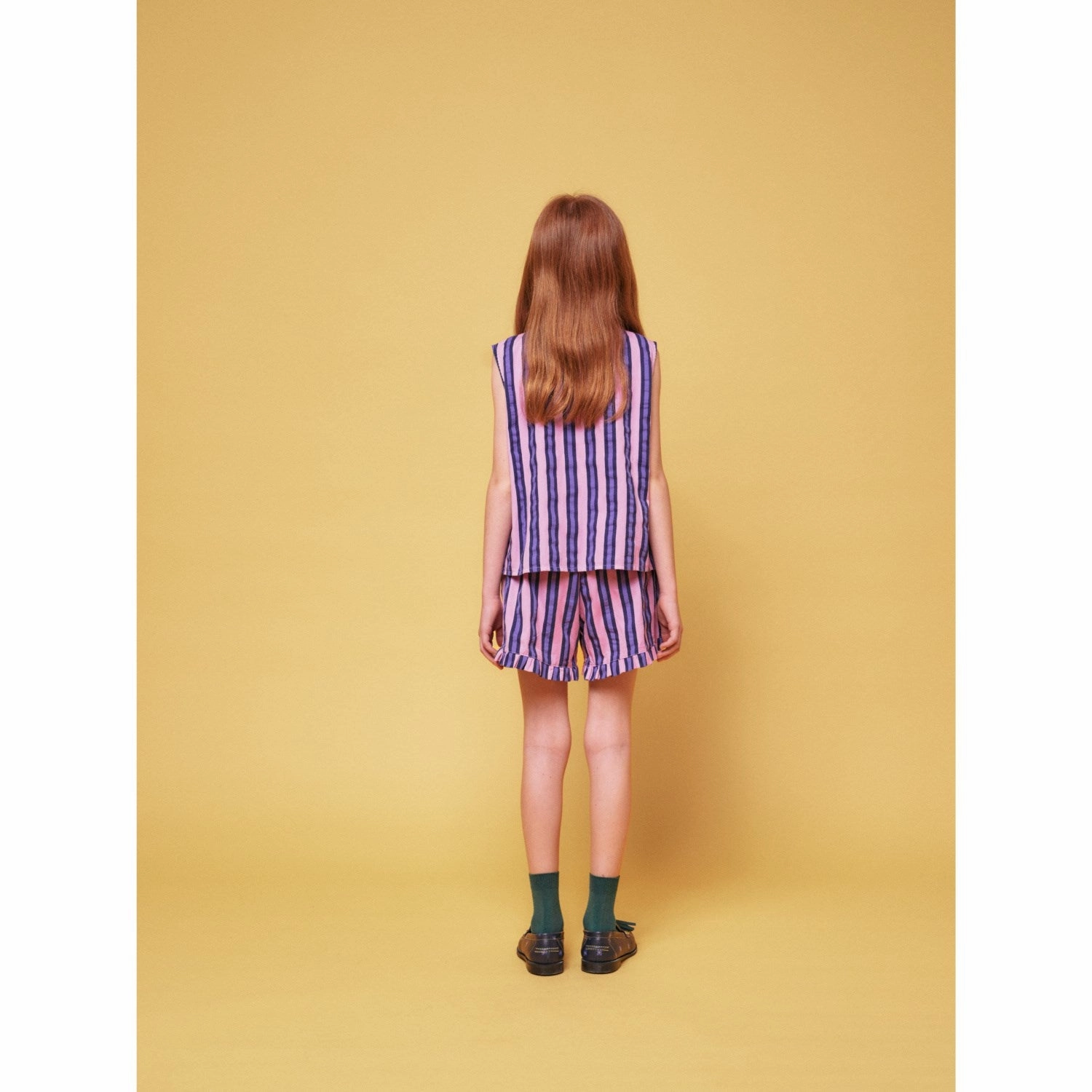 FlexibleMobility Bobo Choses Pink Stripes All Over Ruffle Shorts