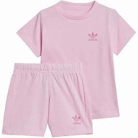 adidas Originals Pink Shorts Tee Set Snag Free Fabric