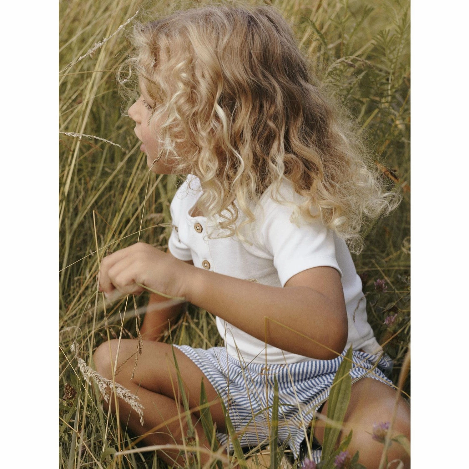 Lil'Atelier Zen Blue Stripes Nmmhalfdan Loose Shorts 4001-Hs Lil gym kit fade resistant color