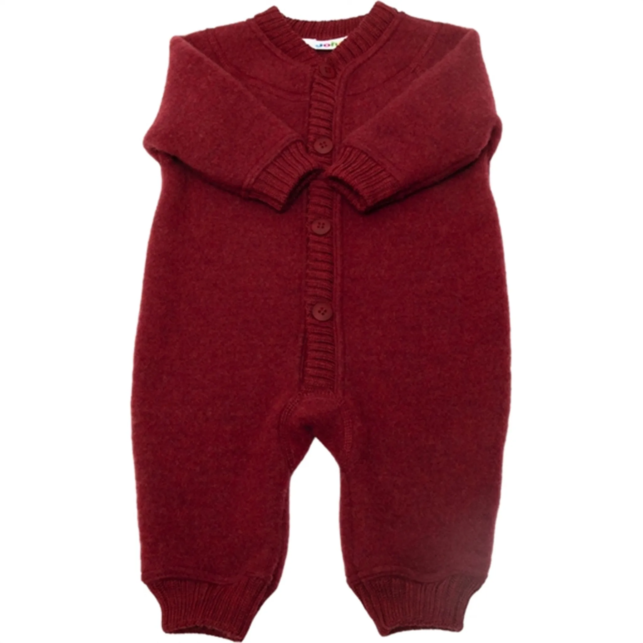 polka-dot Bold-Color Joha Wool Bordeaux Jumpsuit