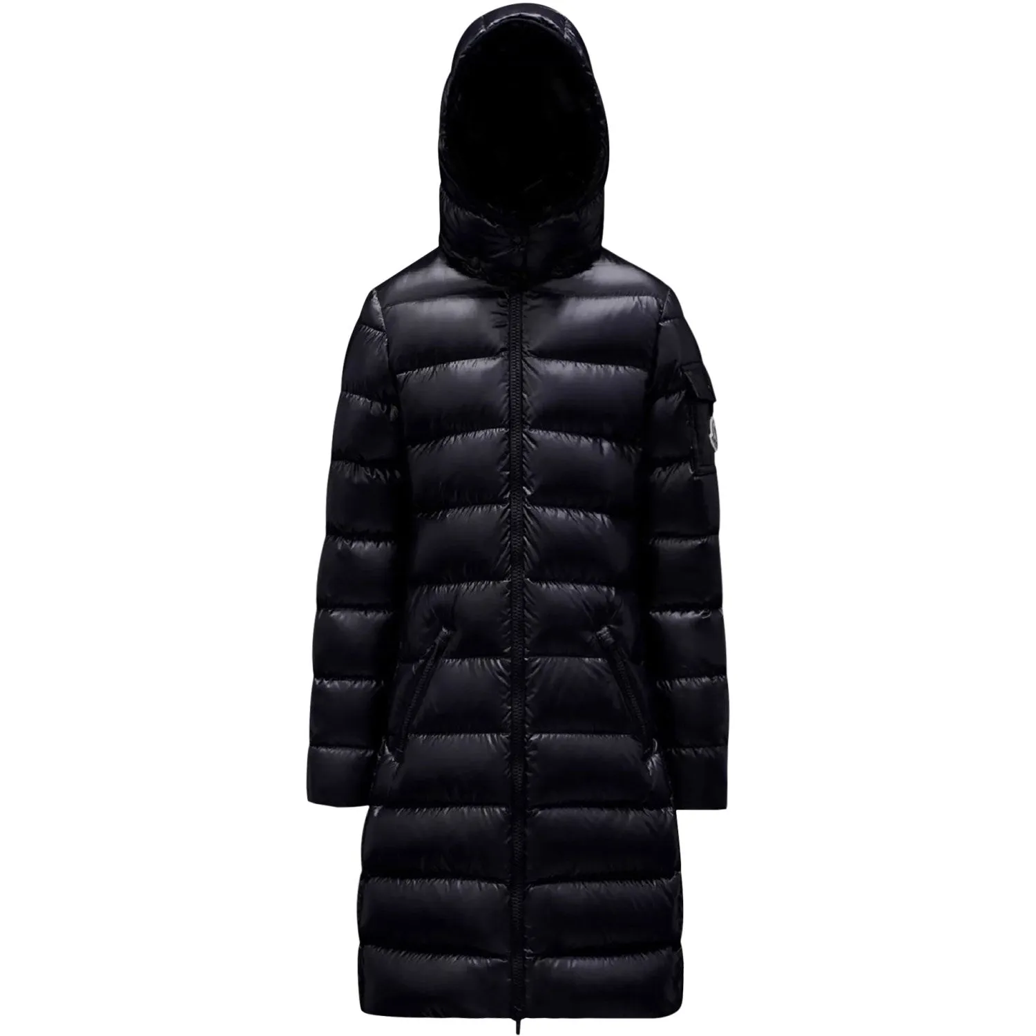 Moncler Navy Moka Long Coat budget-friendly