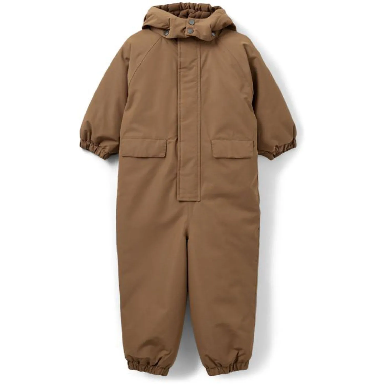 Sofie Schnoor Dusty Brown Snowsuit Pleated-Texture Wrinkle-Free-Finish