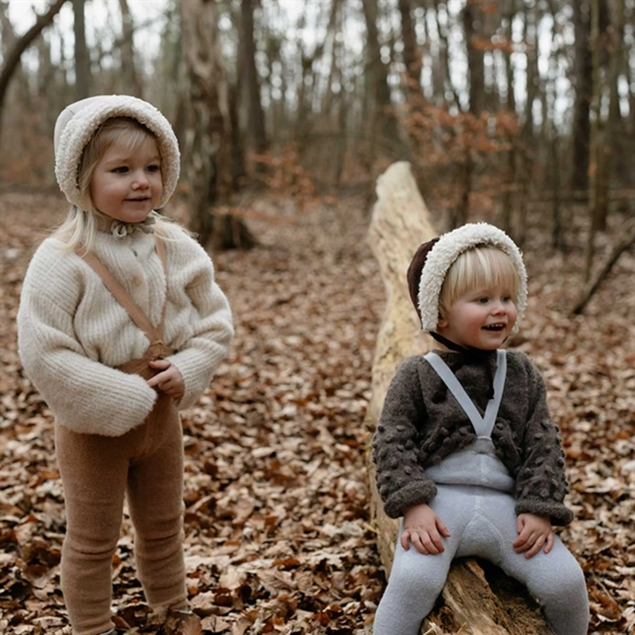 kids' Silly Silas Teddy Warmy Footed Tights Brown