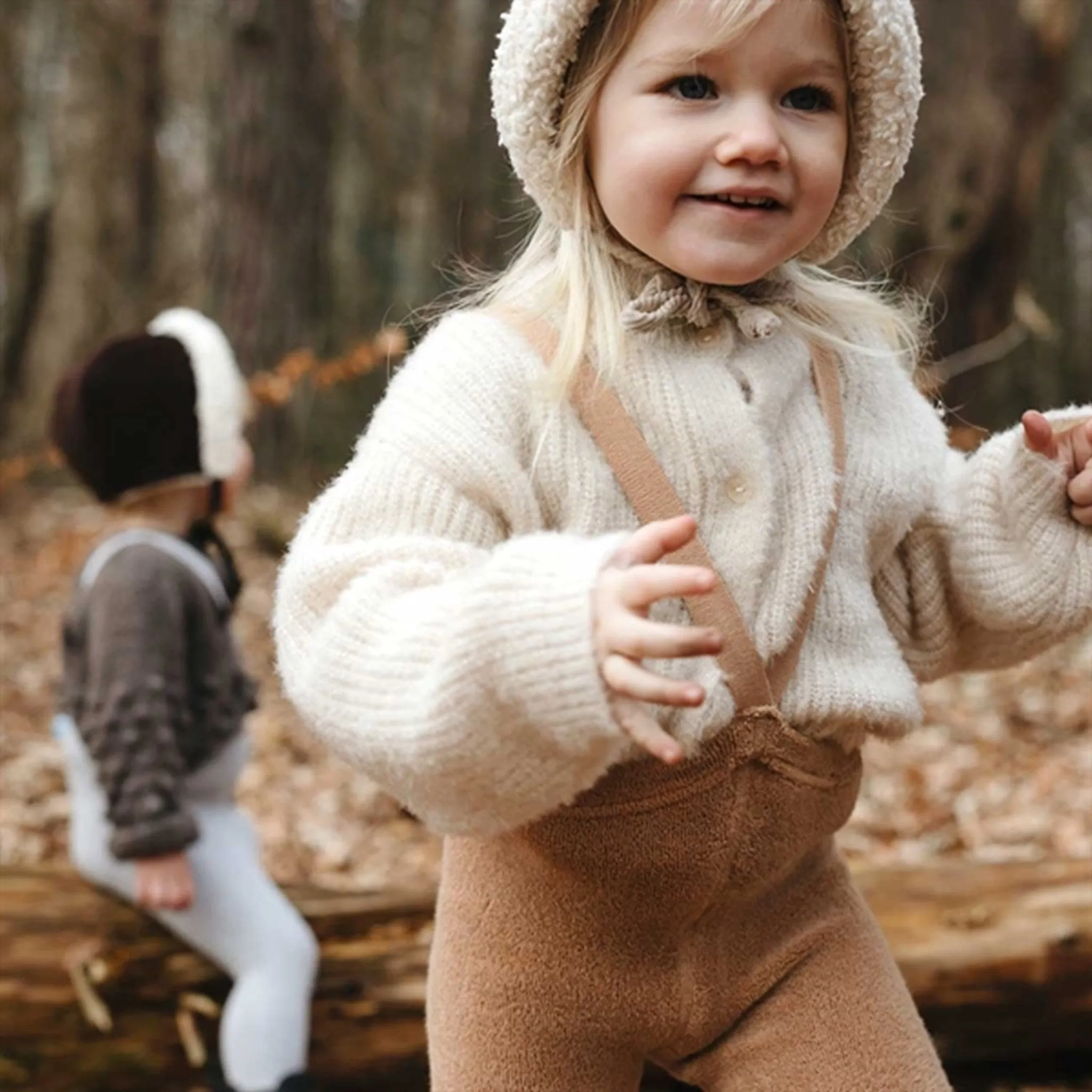 Lightweight Silly Silas Teddy Warmy Footed Tights Brown