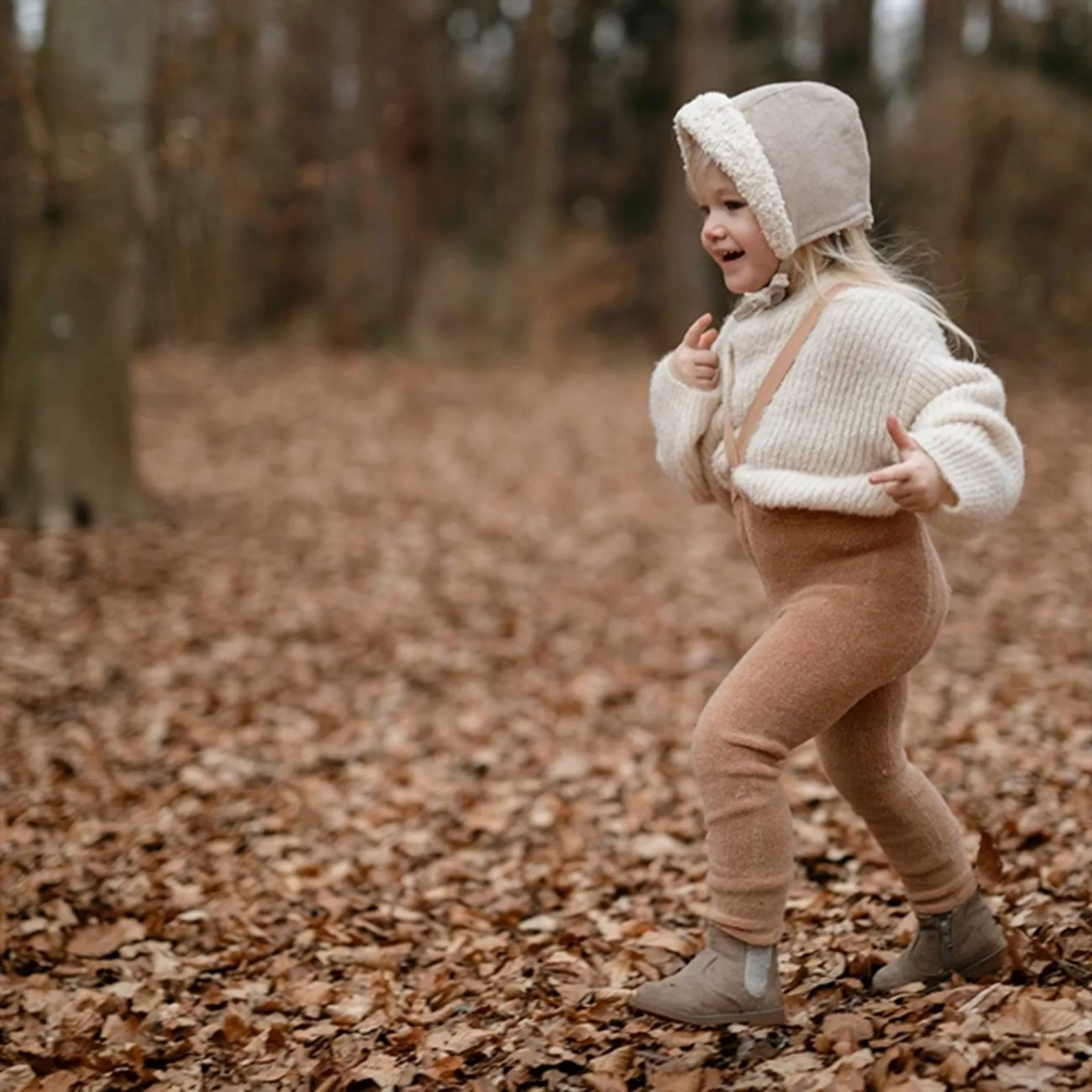 Silly Silas Teddy Warmy Footed Tights Brown Sporty Style afternoon