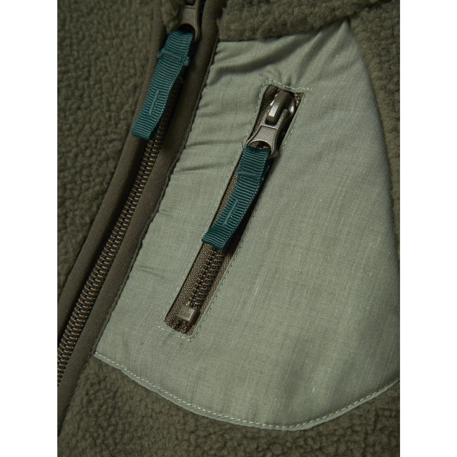 Name It Dusty Olive Buster Regular Teddy Cardigan anti static Tailored Silhouette