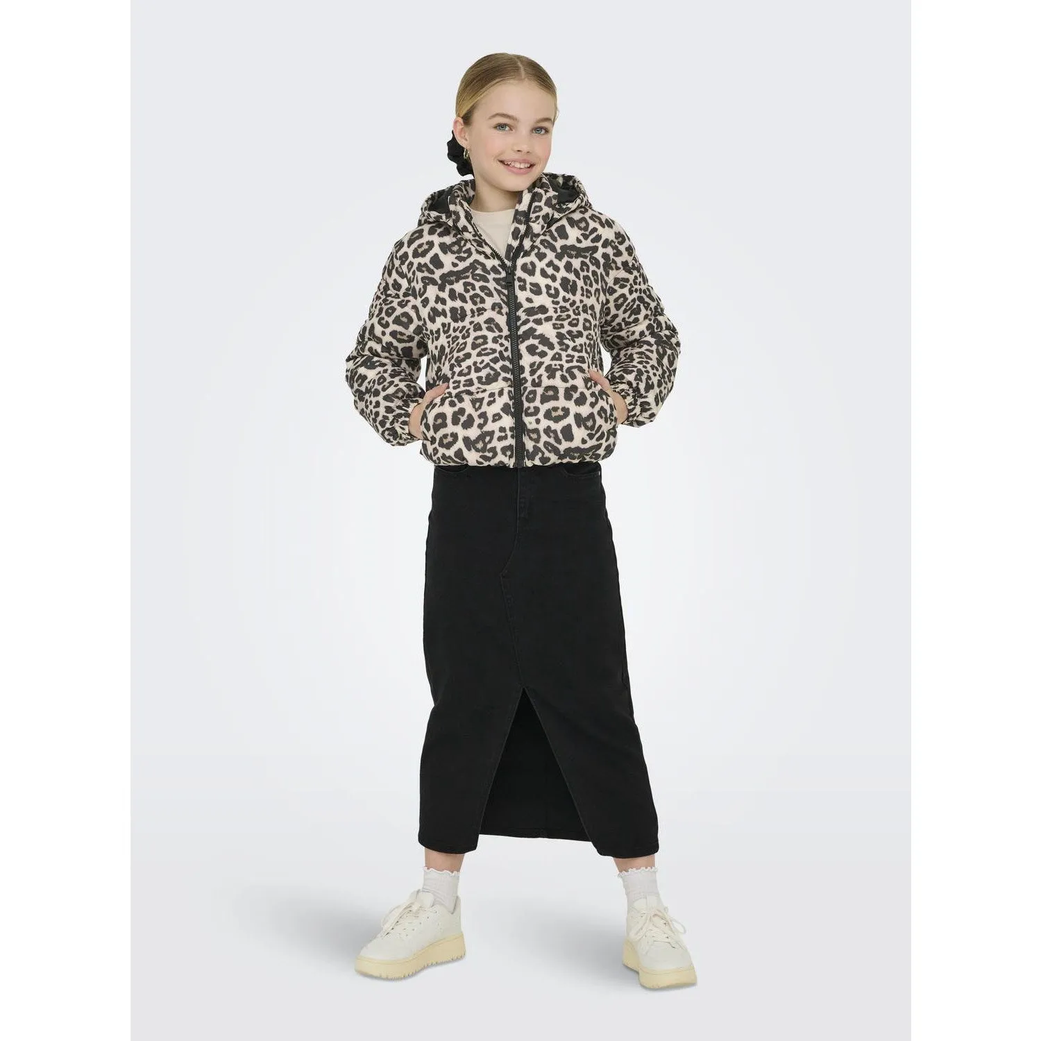 Tactile Response Fabric kids ONLY Silver Mink Leo Kogdalia Sht Puffer Aop Jacket Otw Noos