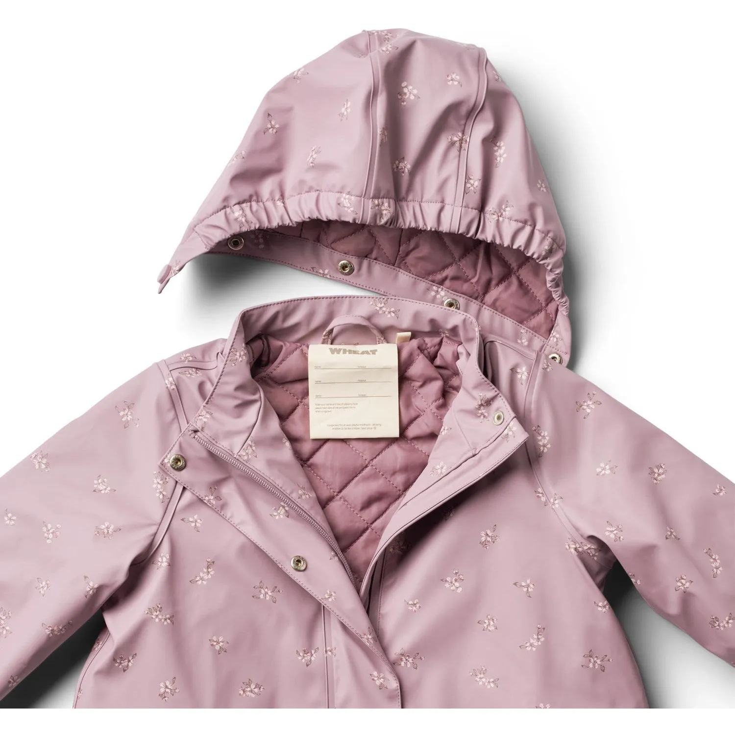 Wheat Soft Lilac Flowers Thermo Rain Jacket Rika Rain Zone Performance Fit
