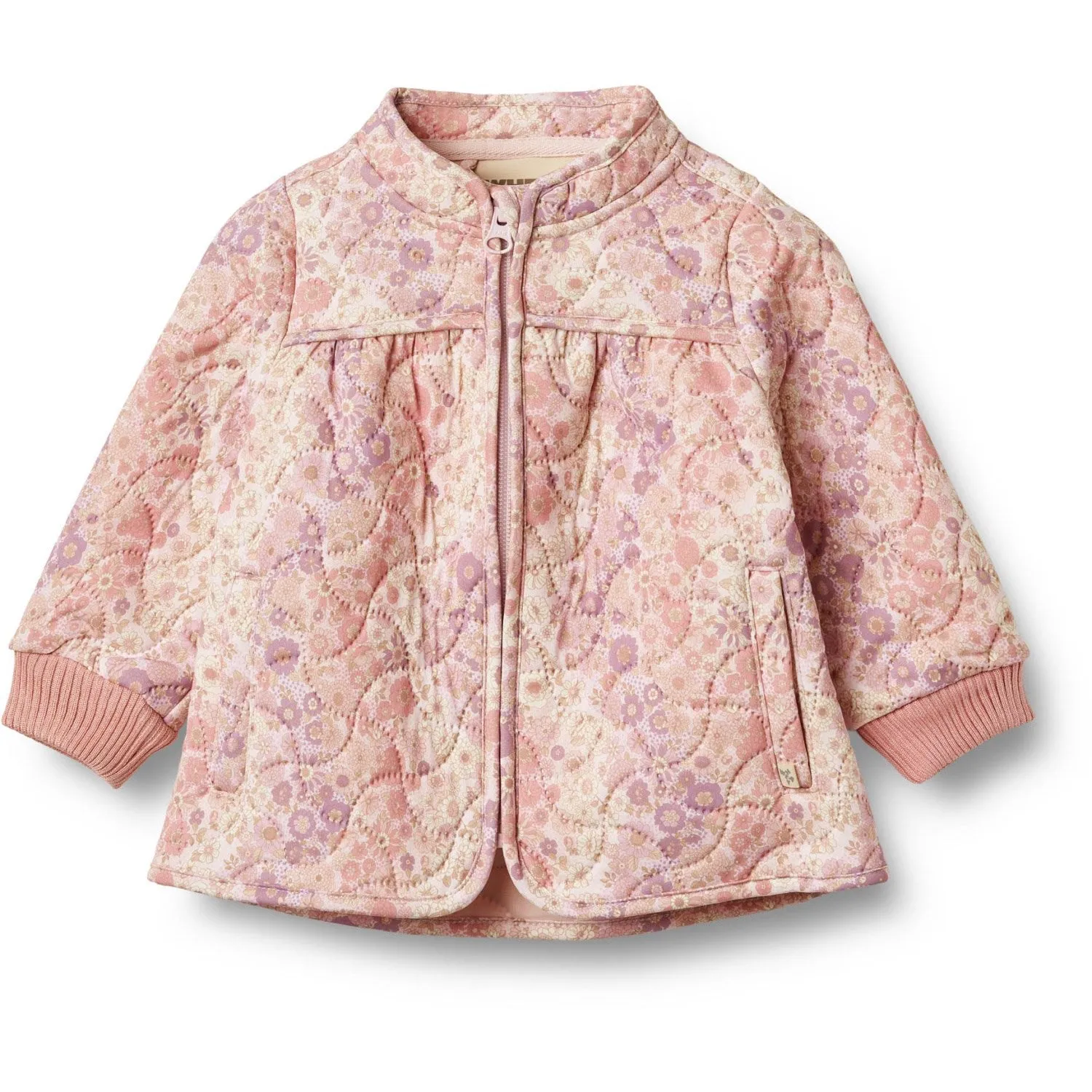 Wheat Lilac Flower Rainbow Thermo Jacket Tilde Tie-Front Bell-Sleeve