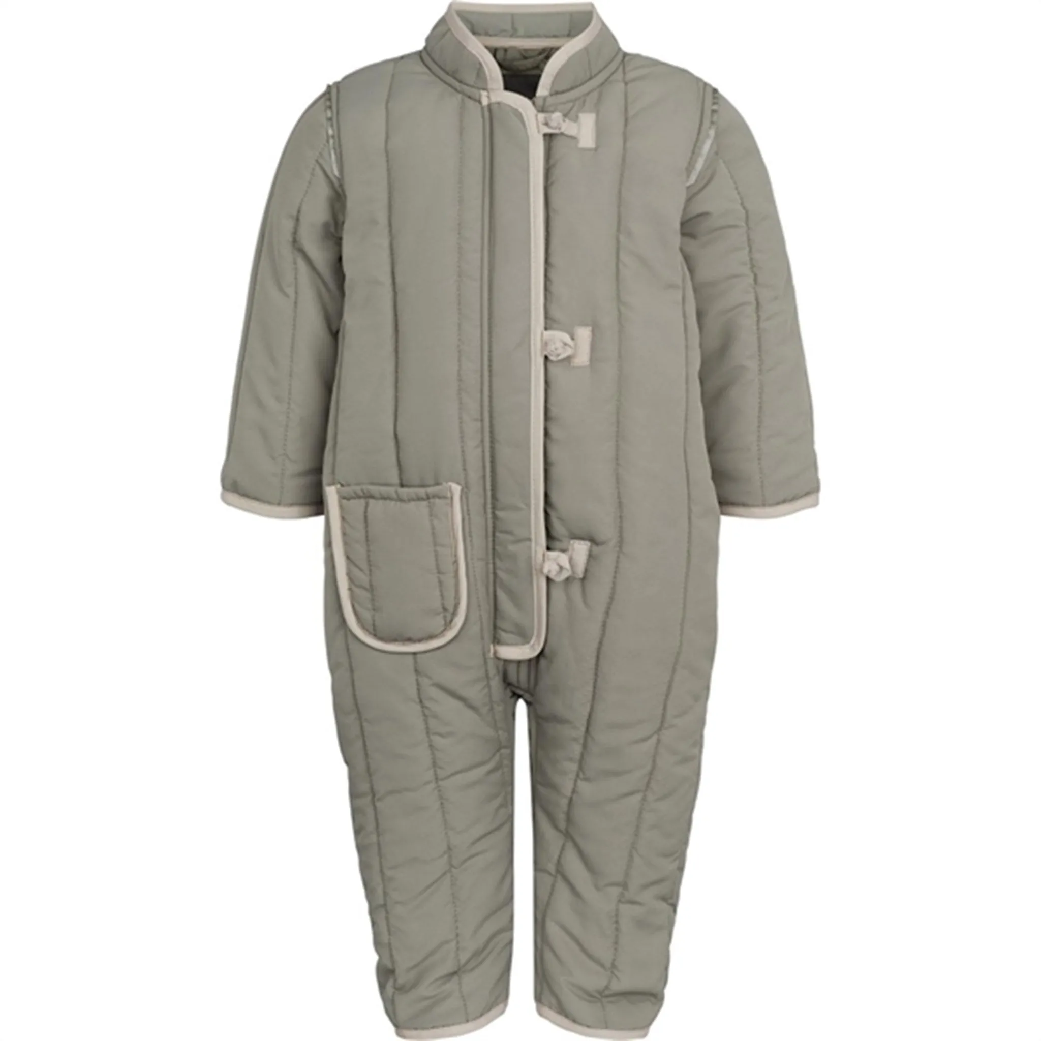 Versatile work blouse Elegant semi-formal top MarMar Light Moss Ozu Quilt Thermo Suit