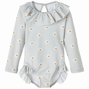 Anti microbial coating Quick Recovery Fabric Lil'Atelier Harbor Mist Fiona Swimsuit