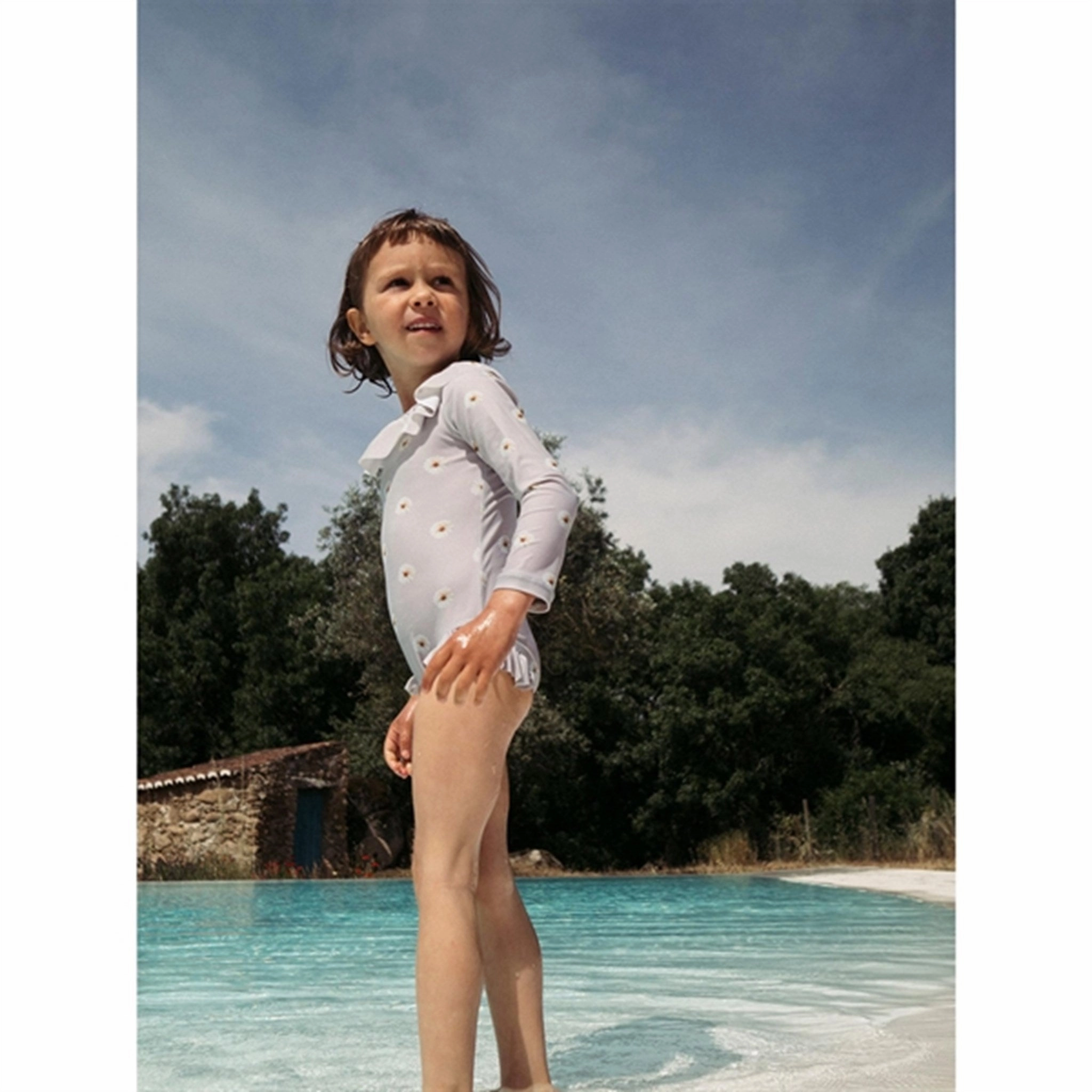 Water Sport Style Elastic-Waist Lil'Atelier Harbor Mist Fiona Swimsuit