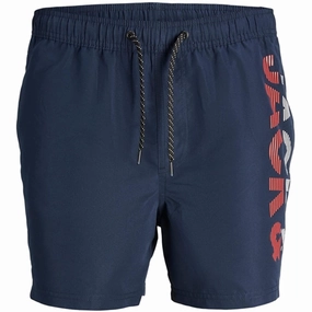 Jack & Jones Junior Navy Blazer Fiji Swim Trunks Spice Logo Multipocket Feature