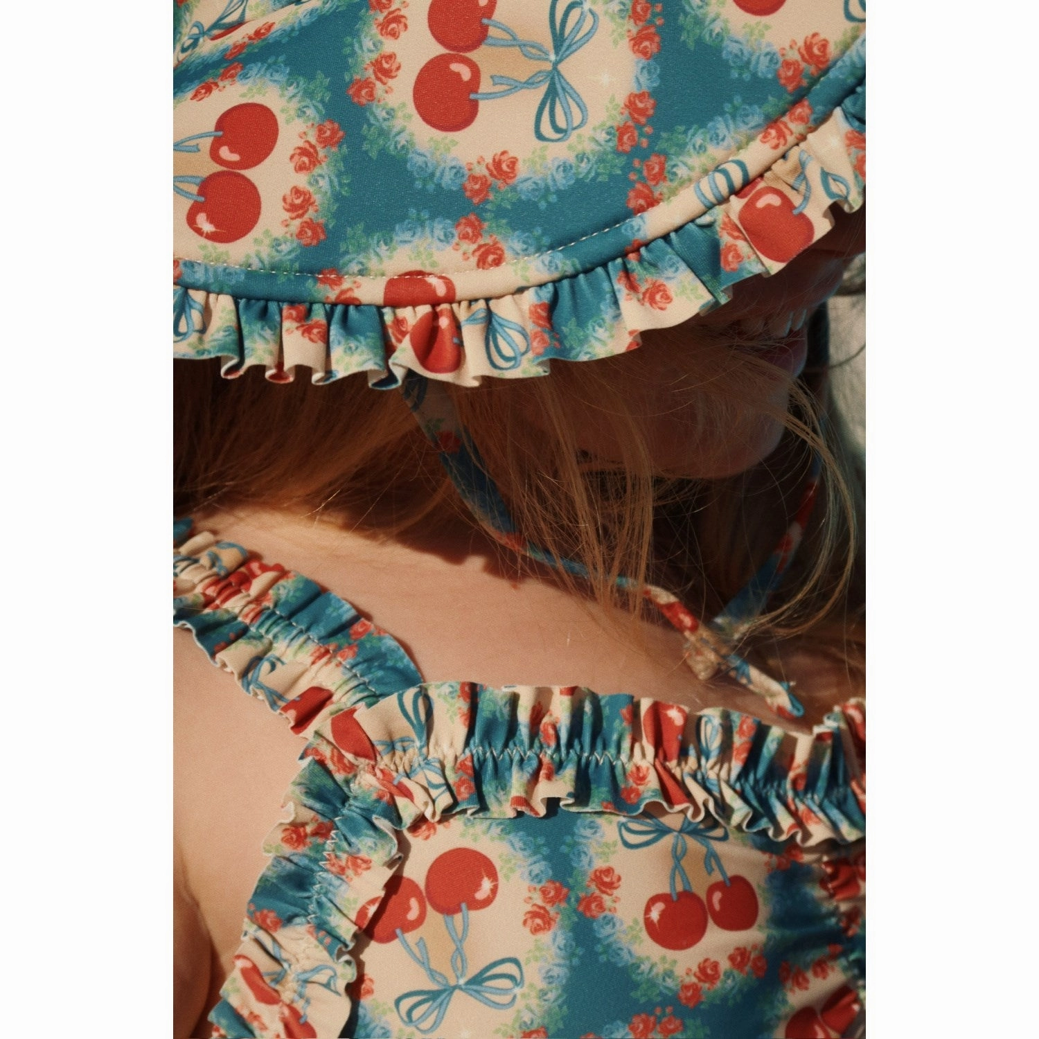 Breezy Style Konges Sl?jd Cherry Bow Blue Maya Swimsuit Grs