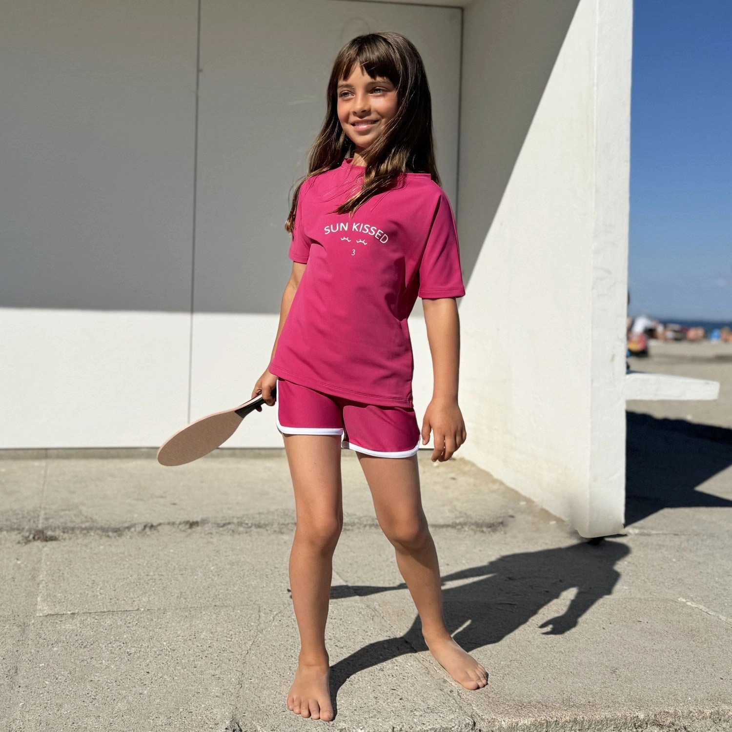 Flexible Waistband Poolside Vacation Petit Crabe Mulberry Luna Sunkissed Uv-Swim Shirt S/S