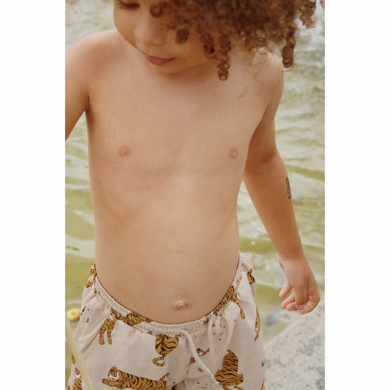 Konges Sl?jd Asnou Swim Shorts Tiger Sporty-Look Metallic Finish