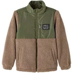 Name it Weathered Teak Mikarlo Teddy Jacket Insulated Style Layer Smart