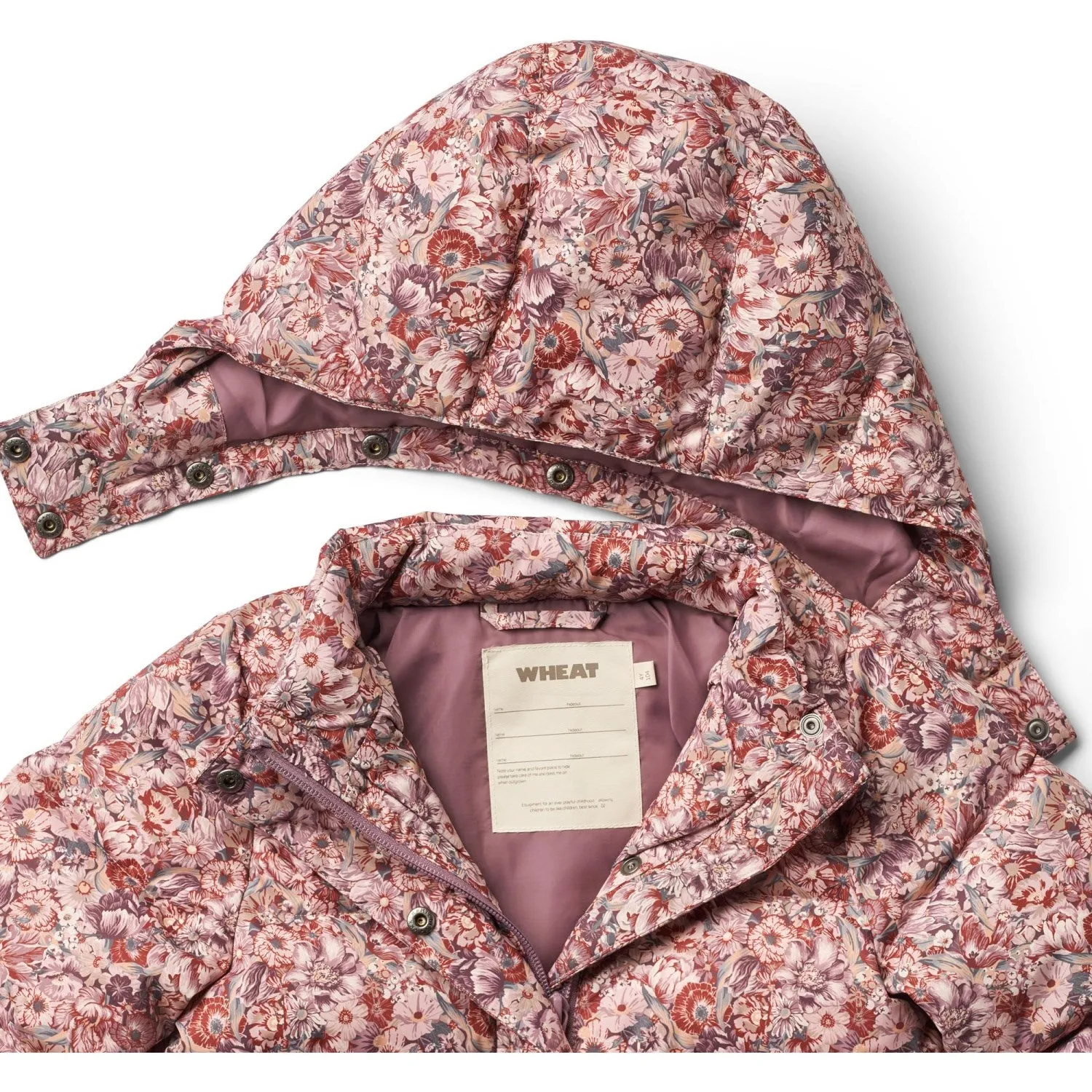 Recycled-Material Trendy textured shirt Wheat Flowers In Plenty Puffer Jacket Karla