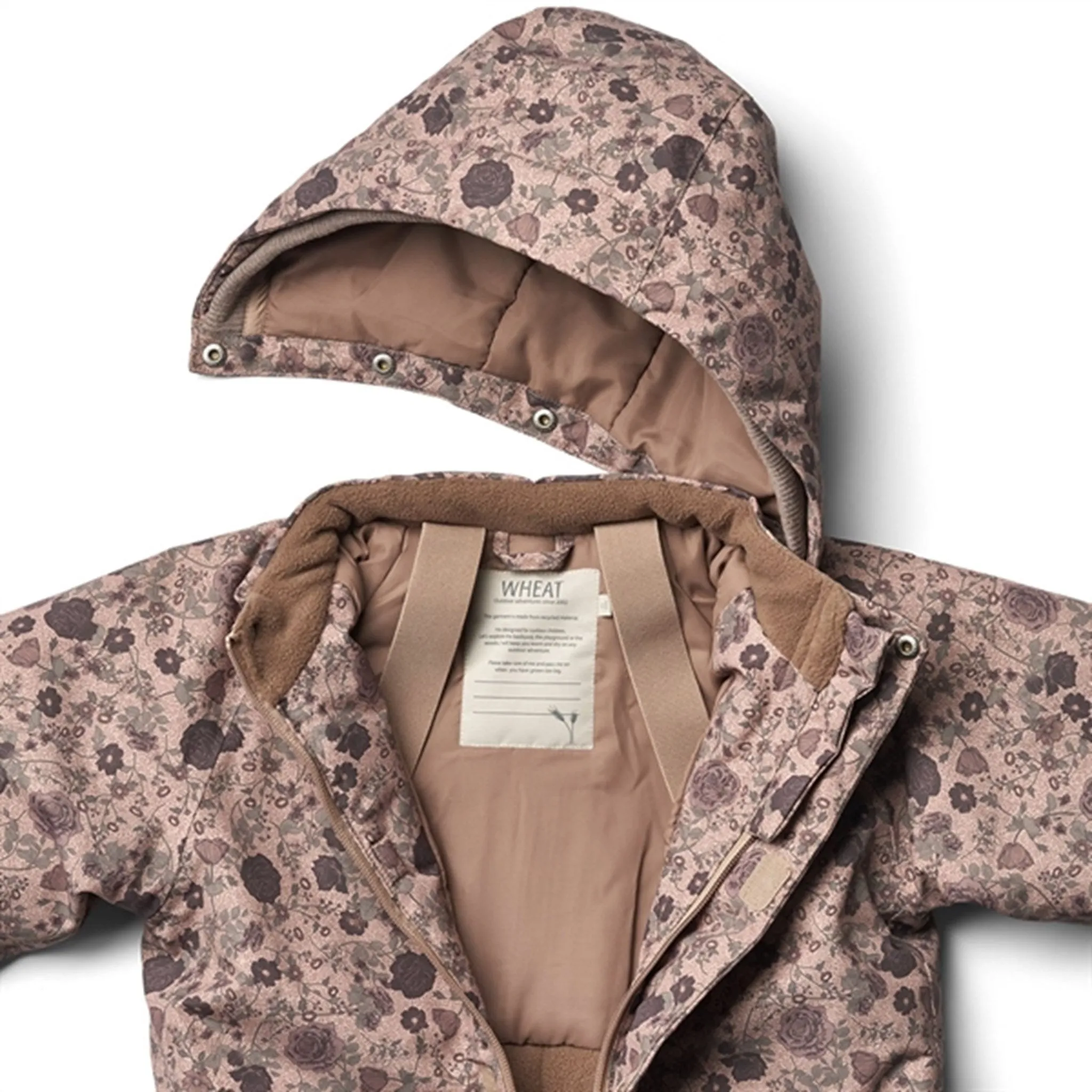 Wheat Snowsuit Miko Tech Rose Dawn Flowers Ruched-Detail Practical work wear