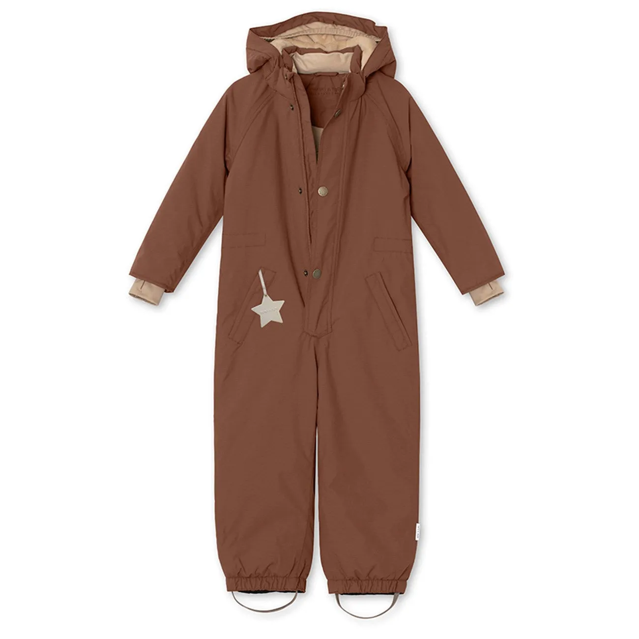 Mini A ture Rootbeer brown Wanni Fleece Snowsuit Romantic-Style Velvet-Touch