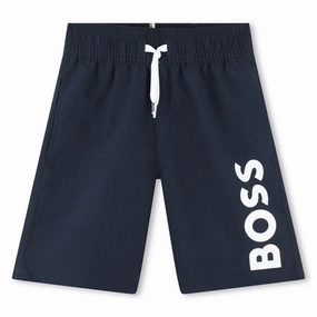 Recyclable Packaging Material High Density Weave Hugo Boss Navy Swim Shorts