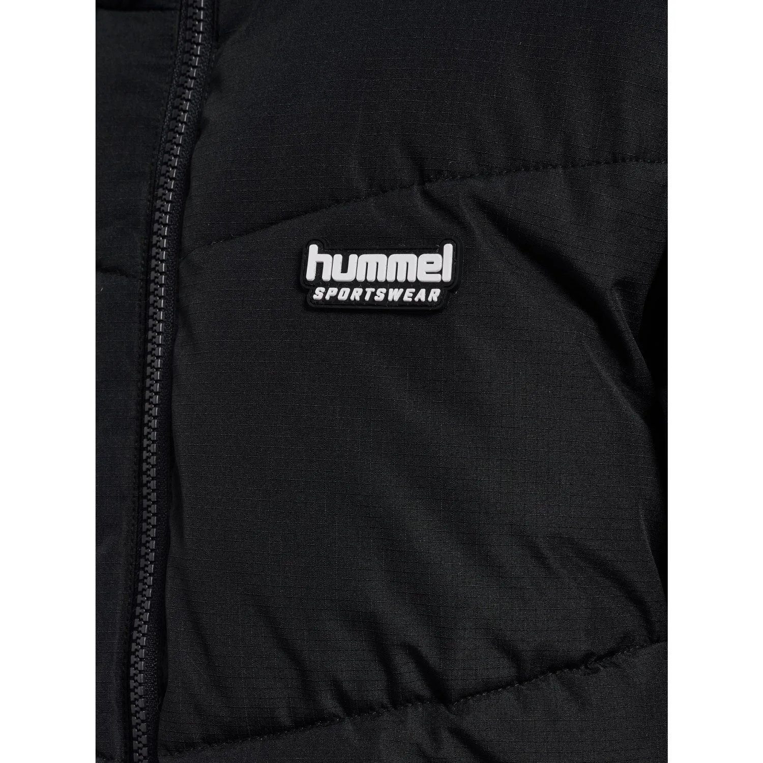 Flowy-Shape Smooth-Lining Hummel Black Puffer Jacket